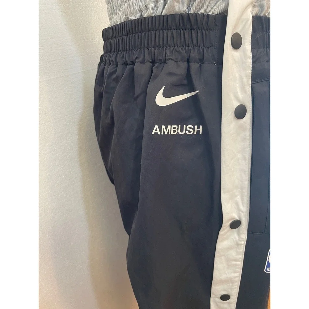 Nike x‎ AMBUSH DB8589-010 Nets NBA Tearaway Pants Black/White Womens Size M